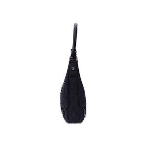 Gucci Hobo Black Leather Shoulder Bag Canvas GG Shoulder One